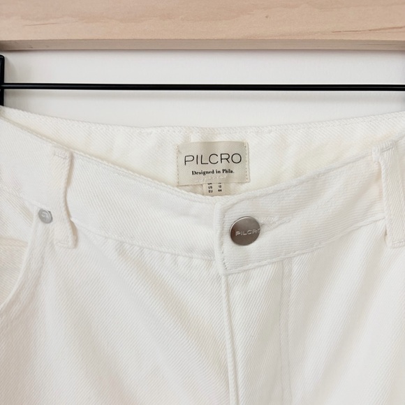 NEW Pilcro The Madi Front-Slit Denim
Skirt in Ivory - Picture 6 of 7